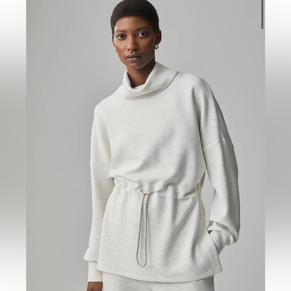 VARLEY Woman’s Ivory/marl Freya cinch waist Sweater/pullover, SZ Small - Picture 1 of 9